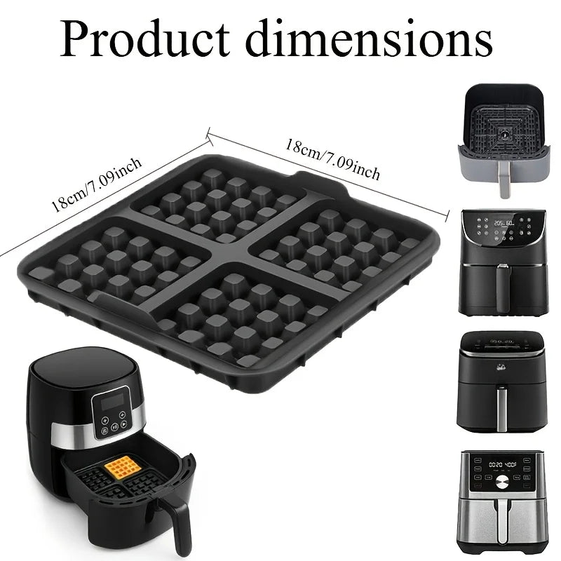 Square Waffle Mold Non-Stick Baking Pan for Air Fryer Waffle Baking Mold Nixie