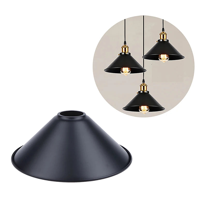 Black Iron Industrial Lampshade E27 – Retro Chandelier Shade Iron Lampshade Nixie Default Title