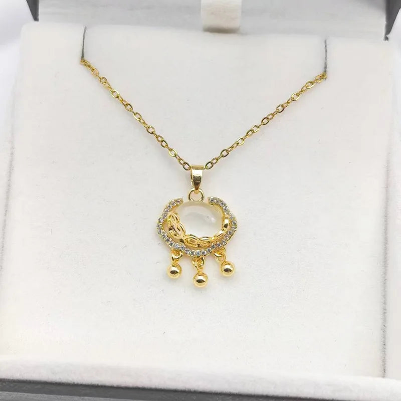 Copper Opal Safety Lock Pendant Necklace for Women | Nixie Pendant Necklace Nixie XL1997-40