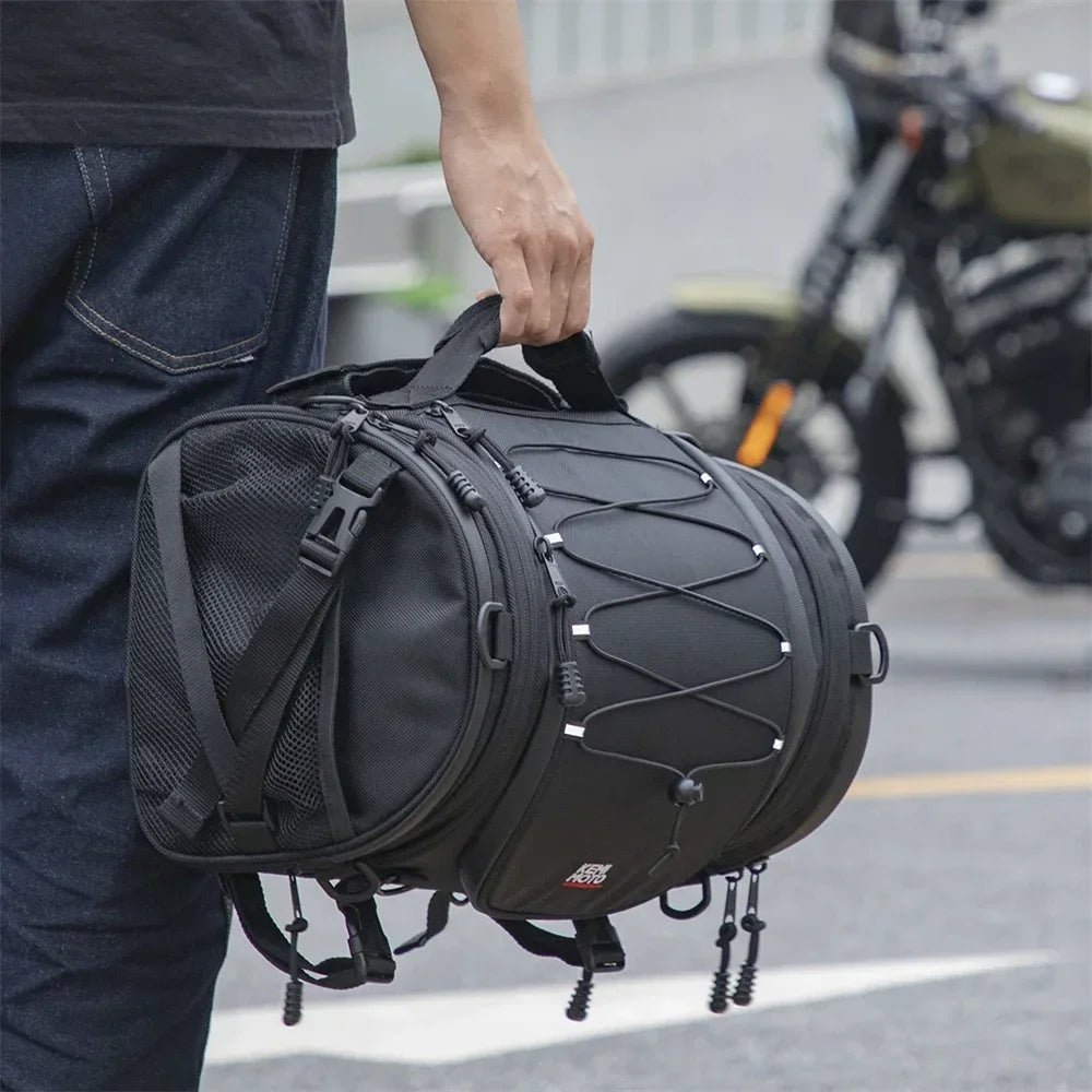 KEMITOUR 18-20L Expandable Motorcycle Sissy Bar Tail Bag Motorcycle Tail Bag Nixie