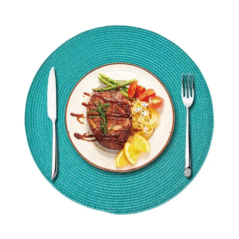 Round 38cm Woven Christmas Placemat – Heat-Resistant Table Mat Woven Table Placemat Nixie A12