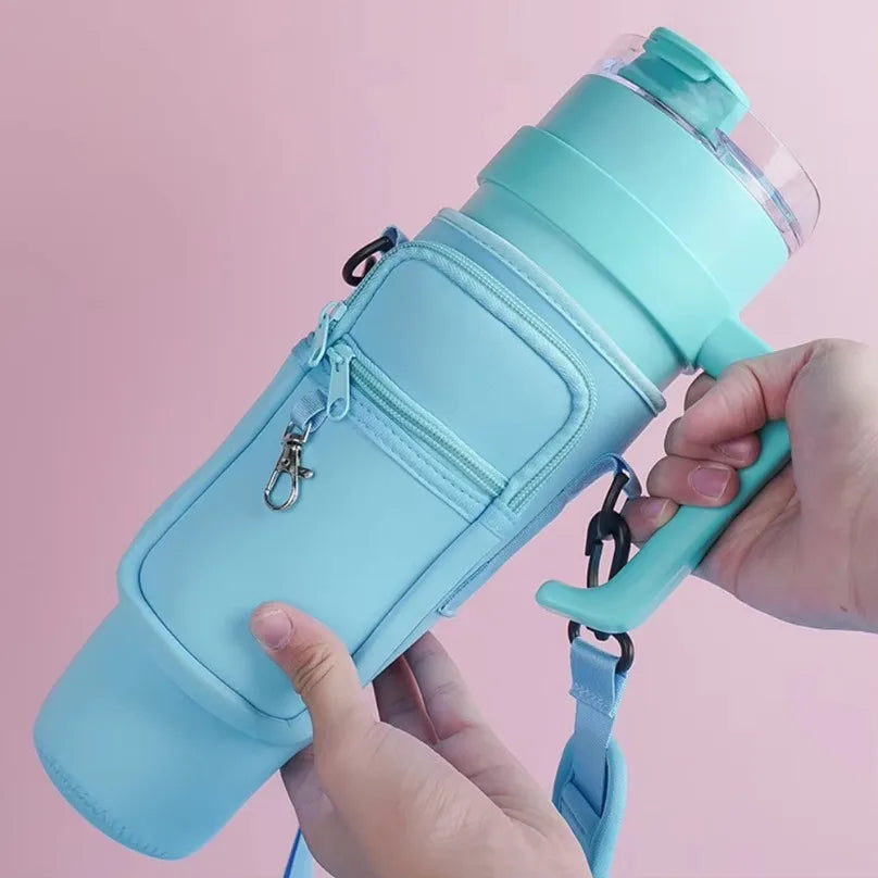 40oz Neoprene Water Bottle Carrier Bag with Shoulder Strap Water Bottle Carrier Nixie