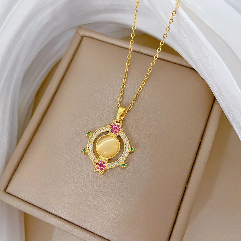 Cat's Eye Choker Necklace – Gold Plated Women's Jewelry Choker Necklace Nixie