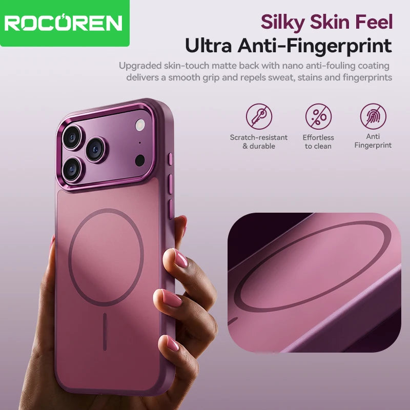 Rocoren Magnetic iPhone 18 17 Pro Case – Clear Anti-Yellow Magnetic Phone Case Nixie
