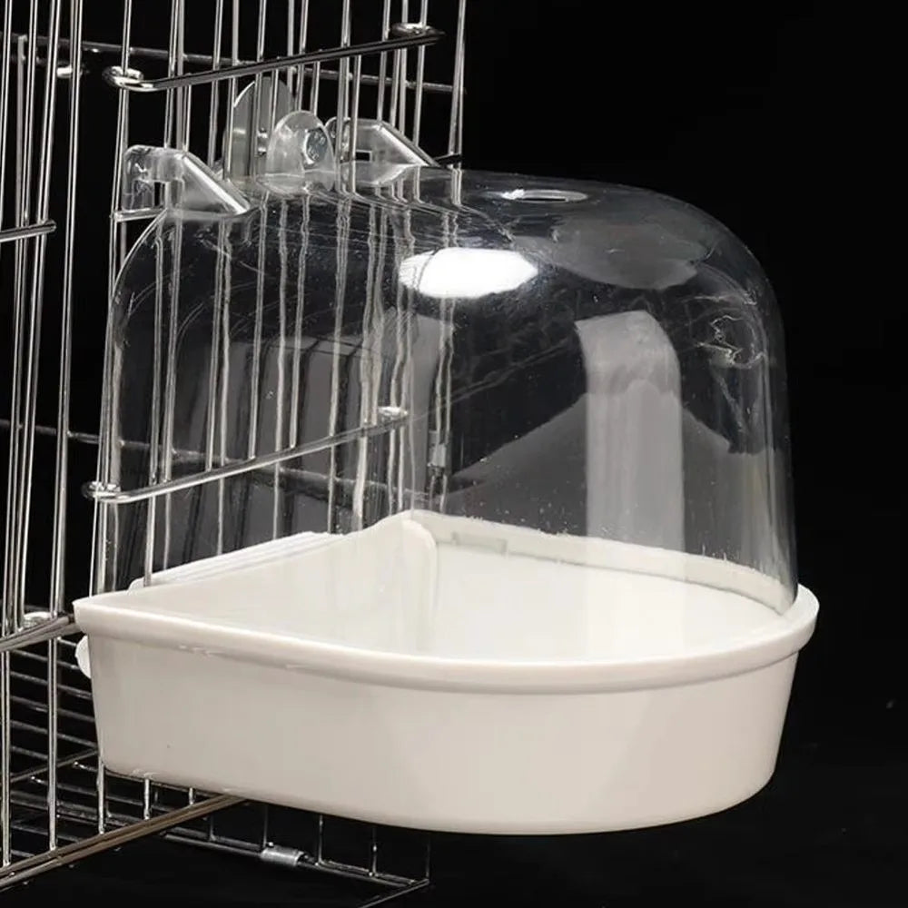 Clear Hanging Bird Bath for Cage – Parrot Bathtub Bird Bath Nixie White-Screw type
