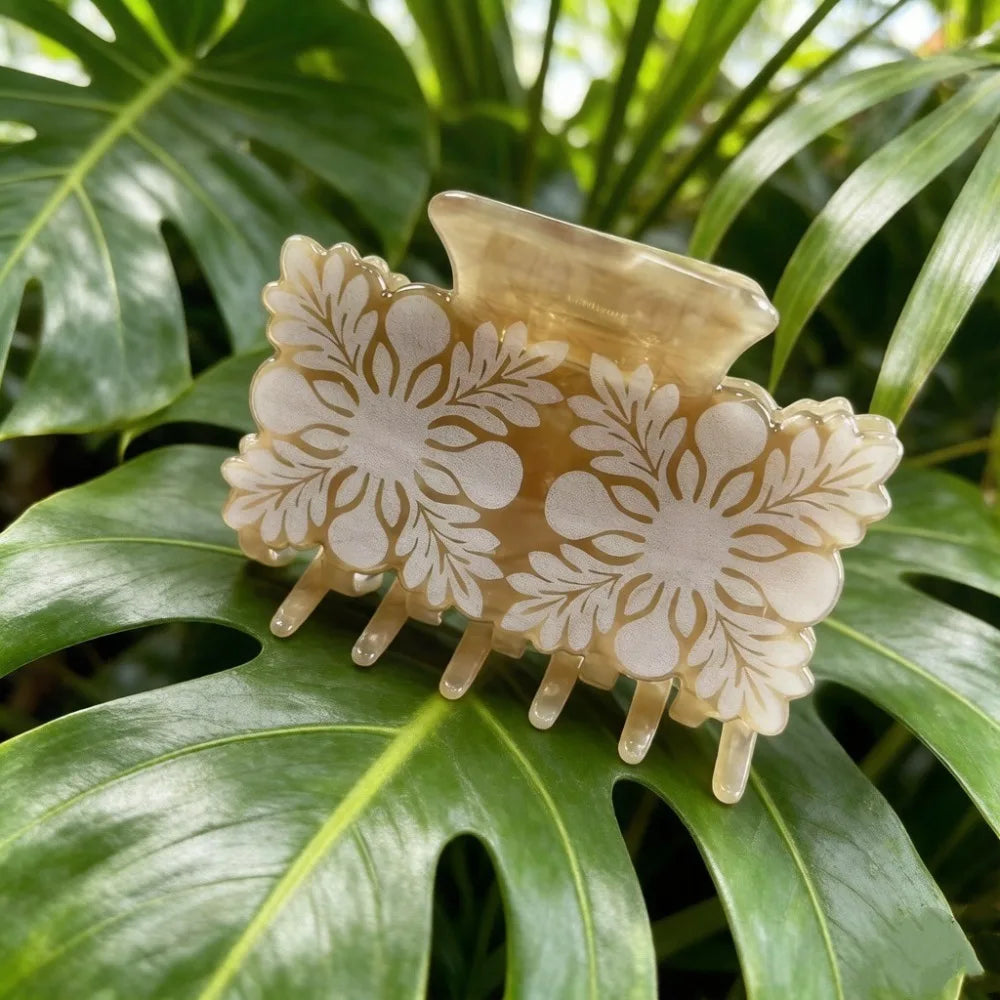 Tropical Hawaiian Floral Hair Claw Clip – Summer Style