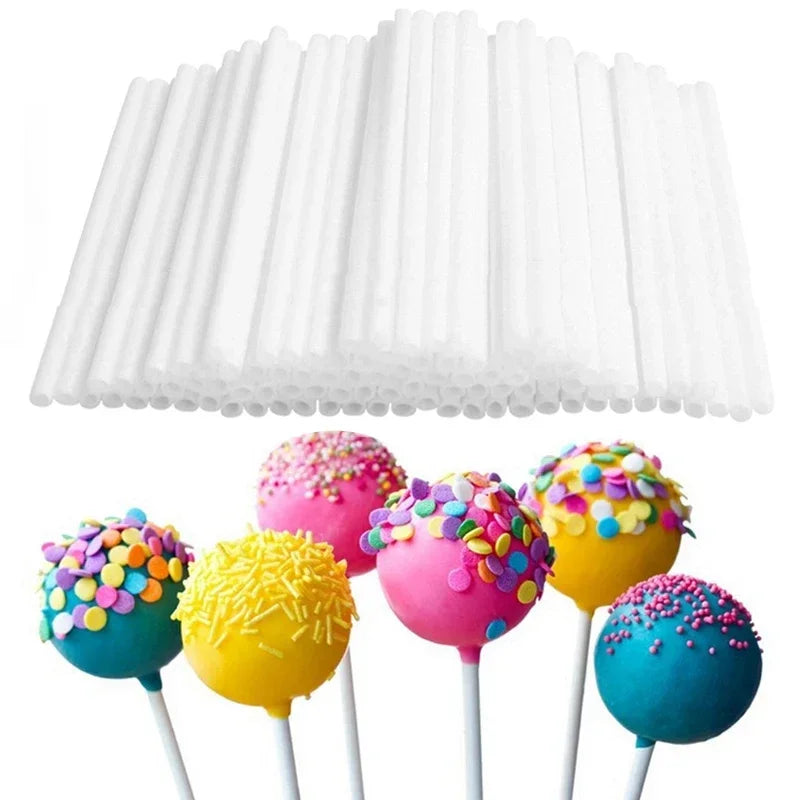 Hollow Plastic Cake Pop & Lollipop Sticks — 50 or 100 Pack Cake Pop Sticks Nixie