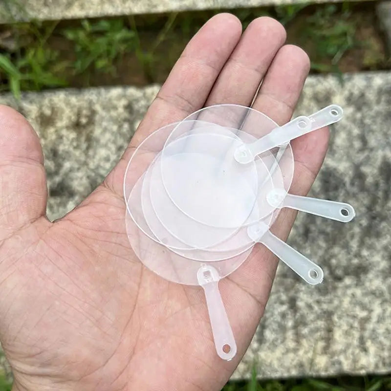 50Pcs Mini Transparent Blank DIY Hand Fans – Party Favors & Crafts DIY Craft Fans Nixie