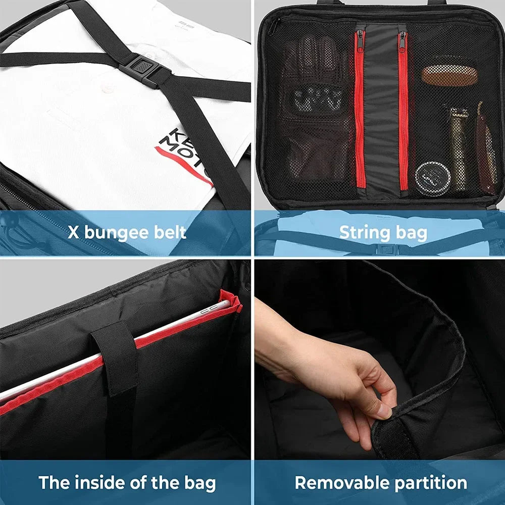 KEMIMOTO 40L Motorcycle Sissy Bar Tail Bag – Travel Luggage Motorcycle Tail Bag Nixie