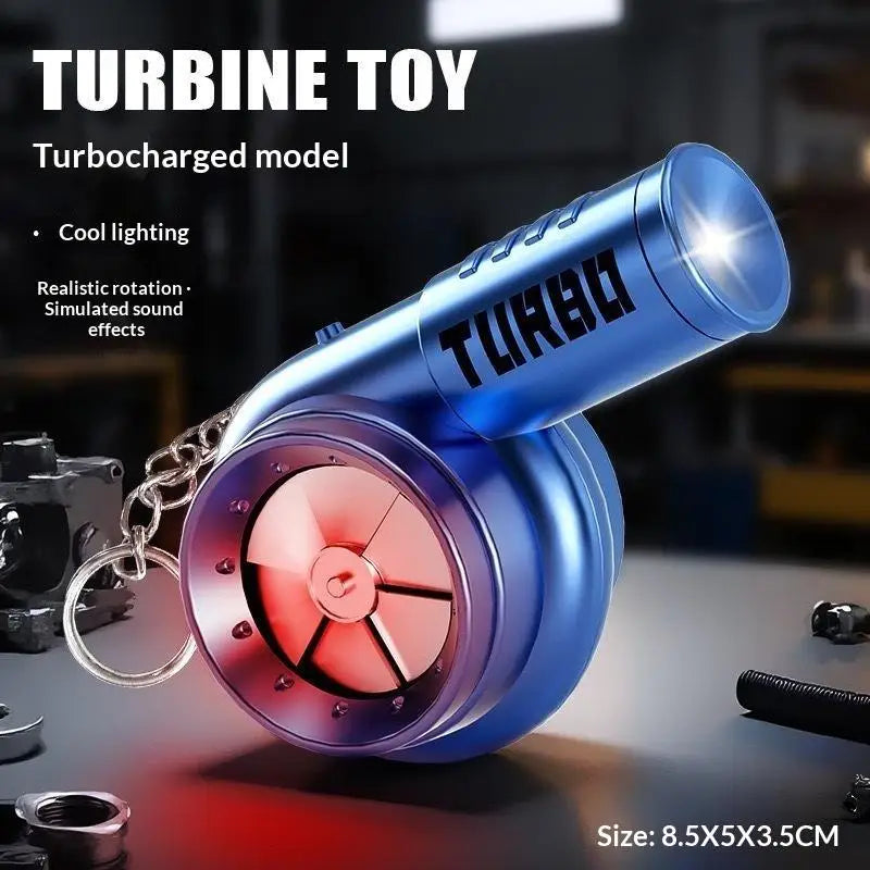 Turbo Keychain LED Light & Sound Spinning Fidget Toy | Car Gift Novelty Keychain Nixie Blue