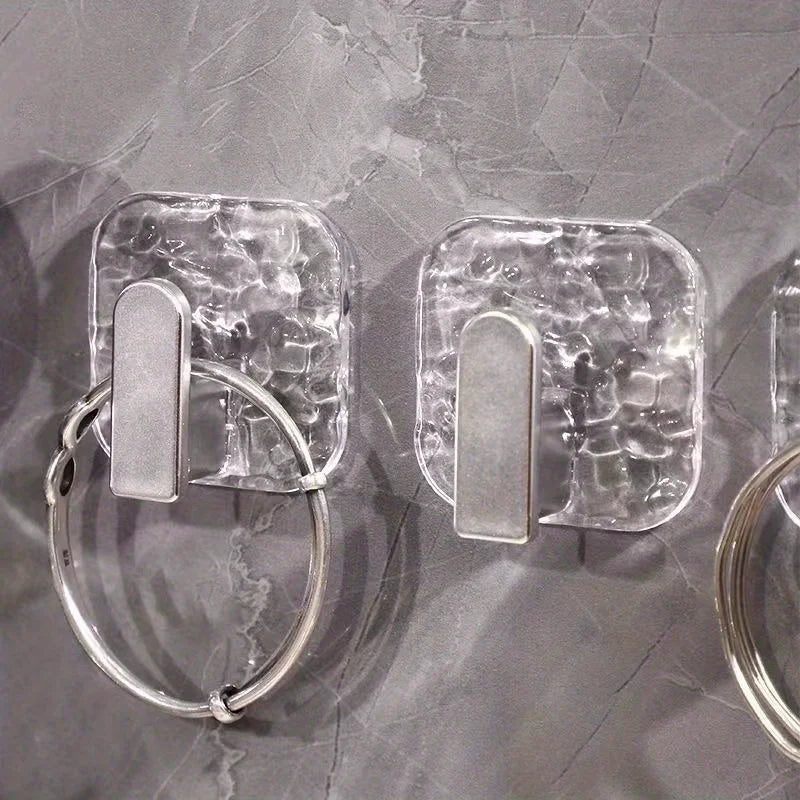 2pcs No-Drill Acrylic Adhesive Bathroom Hooks – Traceless Adhesive Wall Hooks Nixie