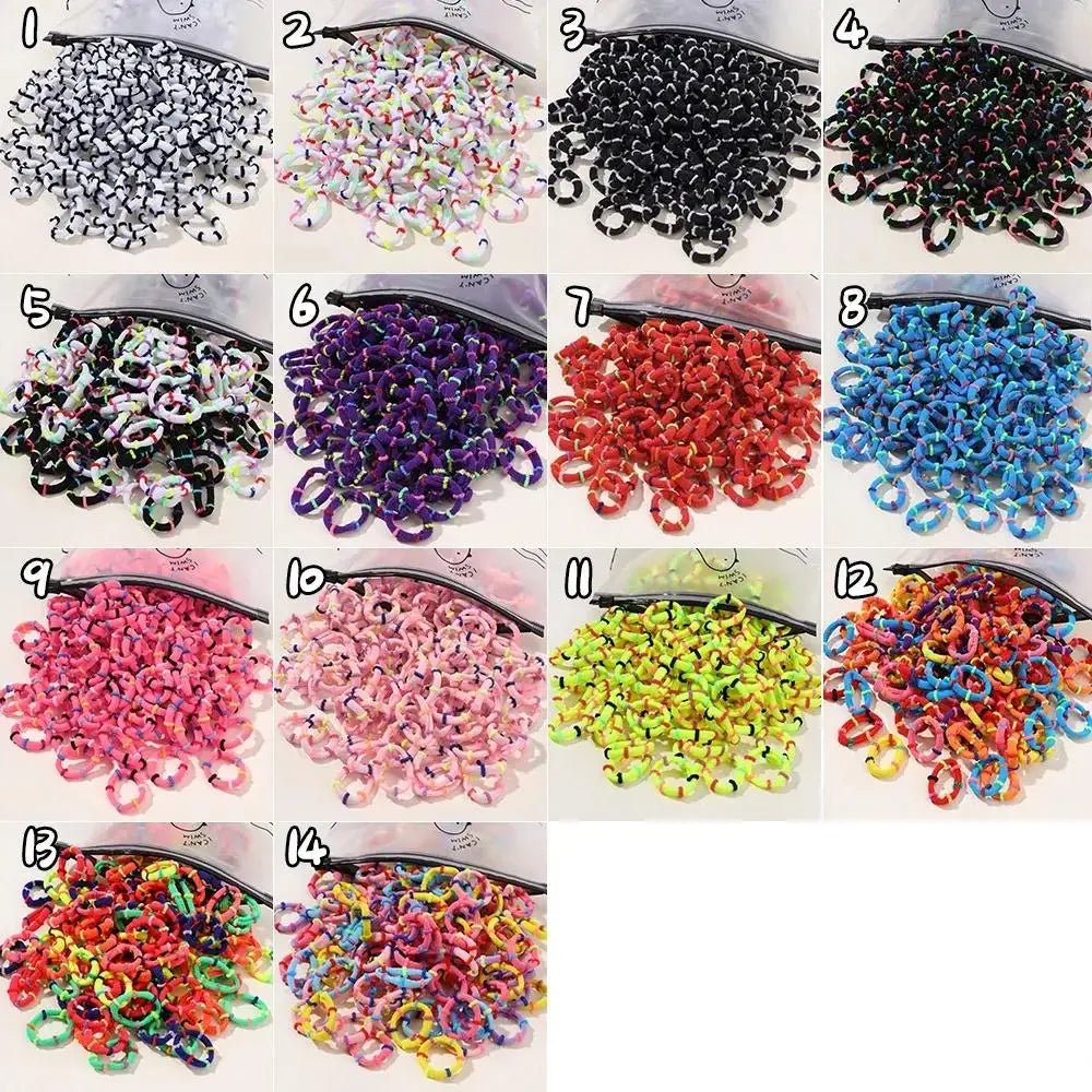 50pcs Colorful Elastic Hair Bands for Kids – Ponytail Hairties Kids Hair Ties Nixie