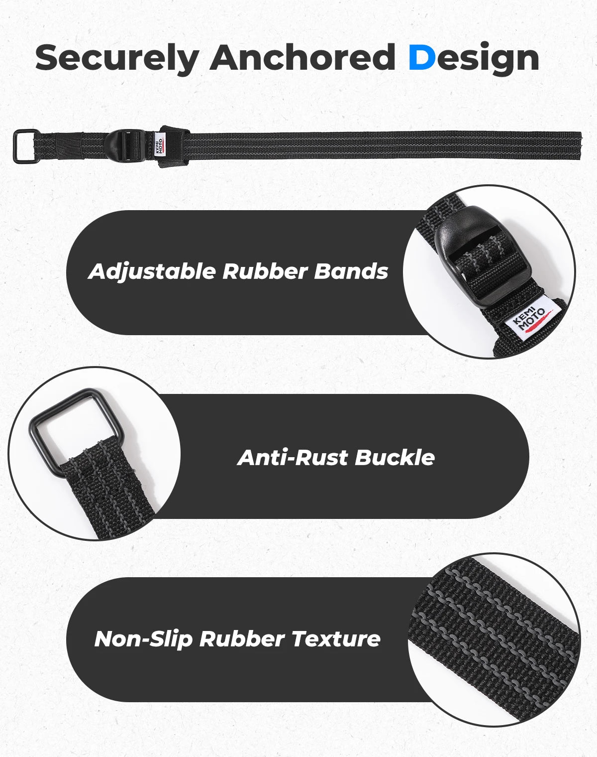 KEMIMOTO 4-Pack UTV Shovel Holder Roof Rack Straps | RZR X3 UTV Roof Rack Straps Nixie