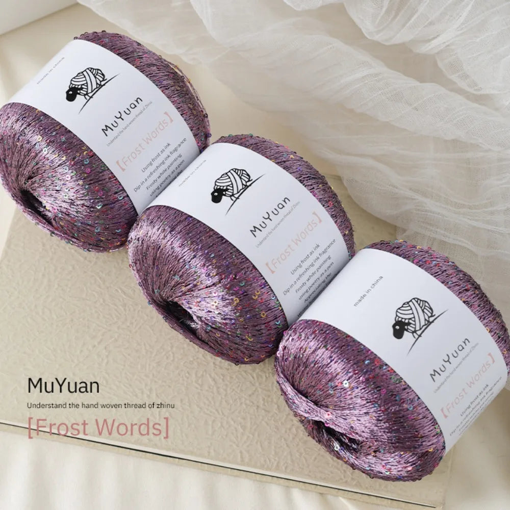 Nylon Sequin Crochet Thread 50g – DIY Woven Craft Yarn
