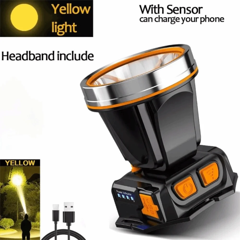 USB Rechargeable Smart Sensor LED Headlamp – 4000mAh