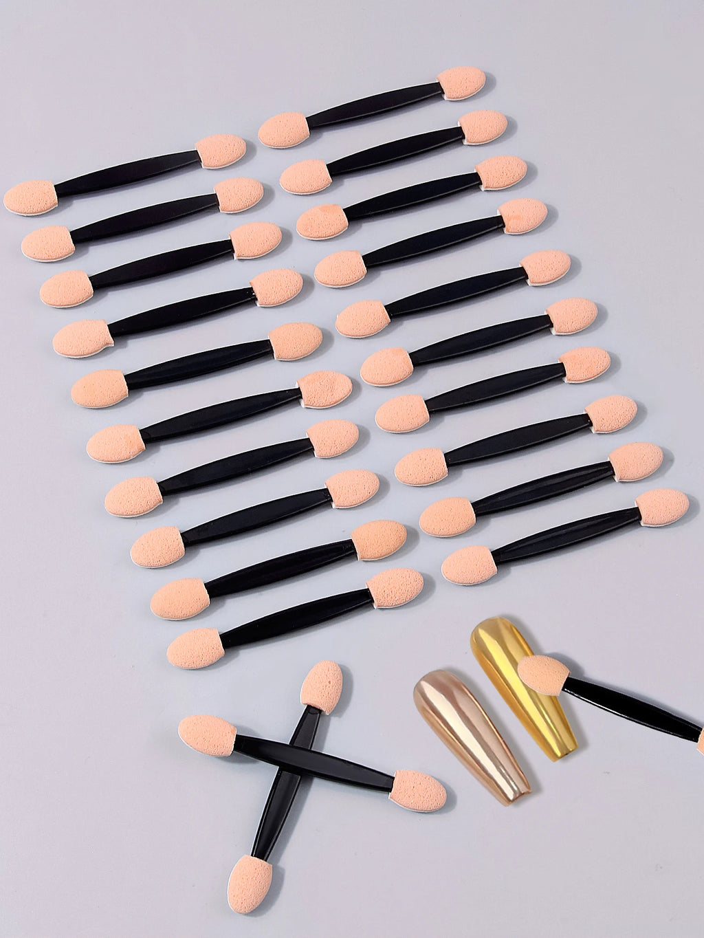 100Pcs Dual-End Eyeshadow Sponge Sticks | Makeup & Nail Art Wand Makeup Applicator Wand Nixie