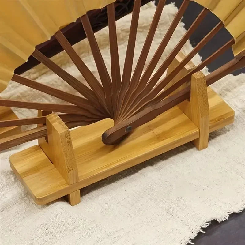 Bamboo Folding Fan Display Stand Holder – Home Decoration