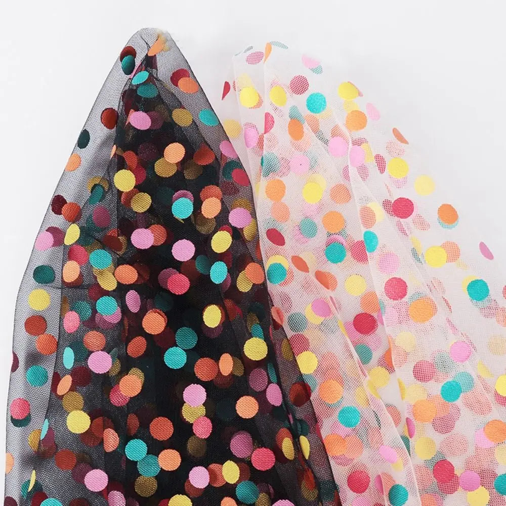 Polka Dot Tulle Organza Fabric – Bouquet & Gift Wrapping Mesh Craft Wrapping Fabric Nixie