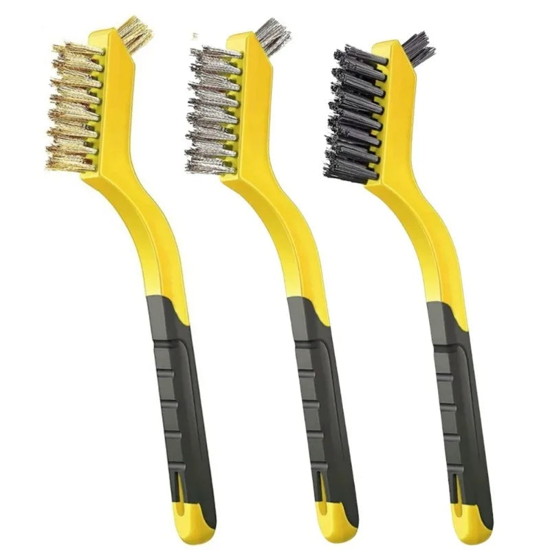 Wire Brush Set – Nylon, Brass & Stainless Steel Bristles