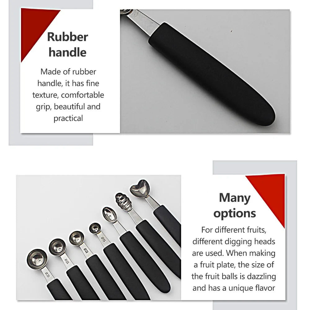 7-Piece Stainless Steel Melon Baller & Fruit Scoop Set Melon Baller Set Nixie