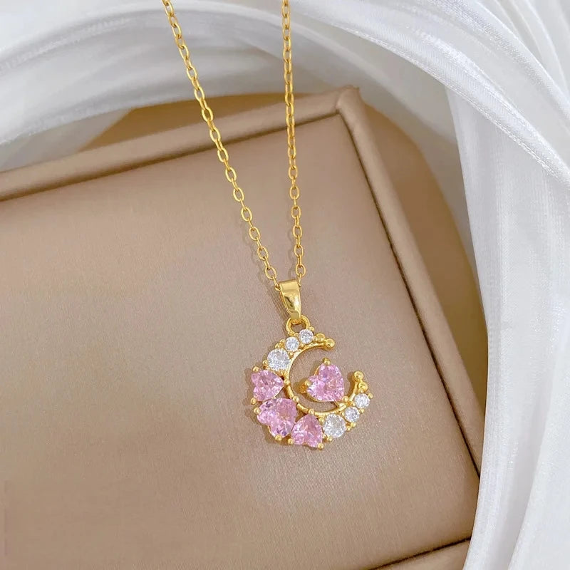 Women's Gold Heart Pendant Necklace – Copper & Stainless Steel Pendant Necklace Nixie