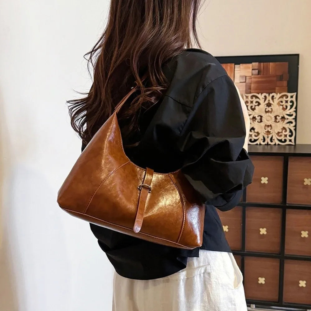 Women's PU Leather Underarm Tote Bag | Large Capacity – Nixie Leather Tote Bag Nixie