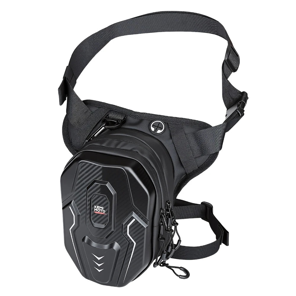 KEMITOUR EVA Hard Shell Motorcycle Leg Bag | Waterproof Thigh Pack Motorcycle Leg Bag Nixie Black