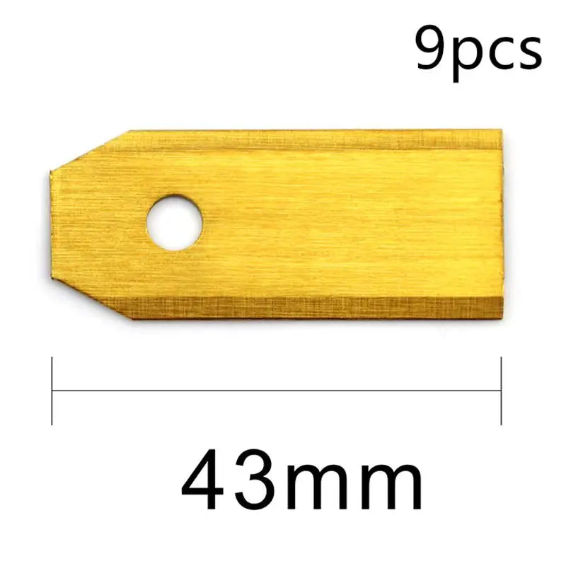 9-Pack 43mm Robotic Lawn Mower Replacement Blades + Screws