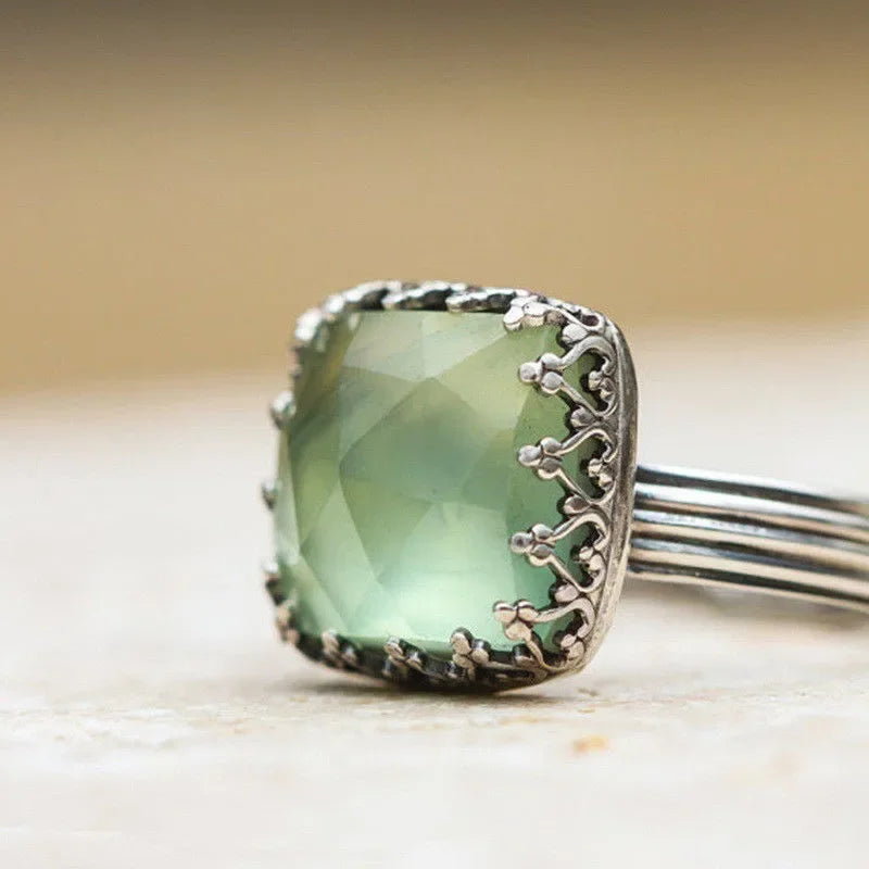 Women's Silver Zircon Peridot Moonstone Wedding Band Ring Sz 6-10