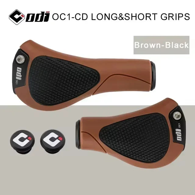 ODI Lock-On Ergonomic MTB Bicycle Grips – Aluminum & Rubber MTB Handlebar Grips Nixie Brown-Black