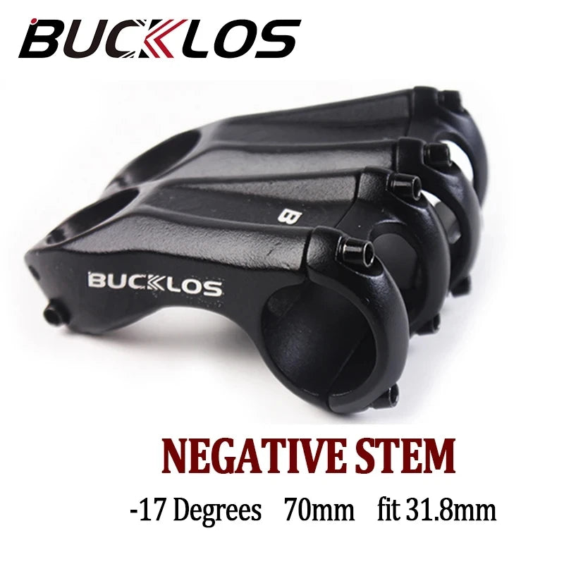 BUCKLOS 70mm Bike Stem 17° Negative Rise 31.8mm MTB Road Bicycle Bicycle Stem Nixie