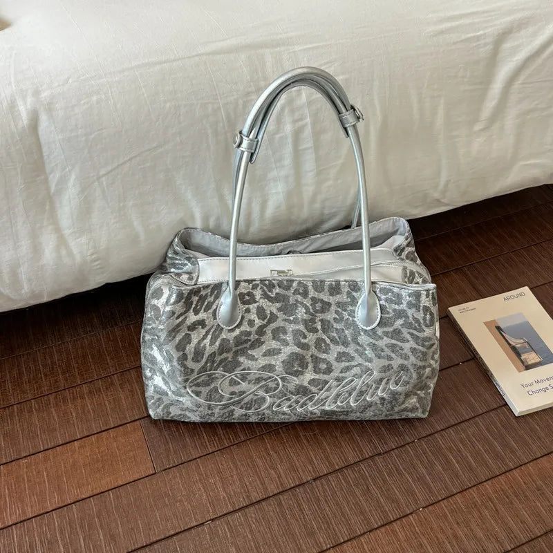 Nixie Silver Leopard Print Tote – Large Shoulder Bag for Women Tote Shoulder Bag Nixie