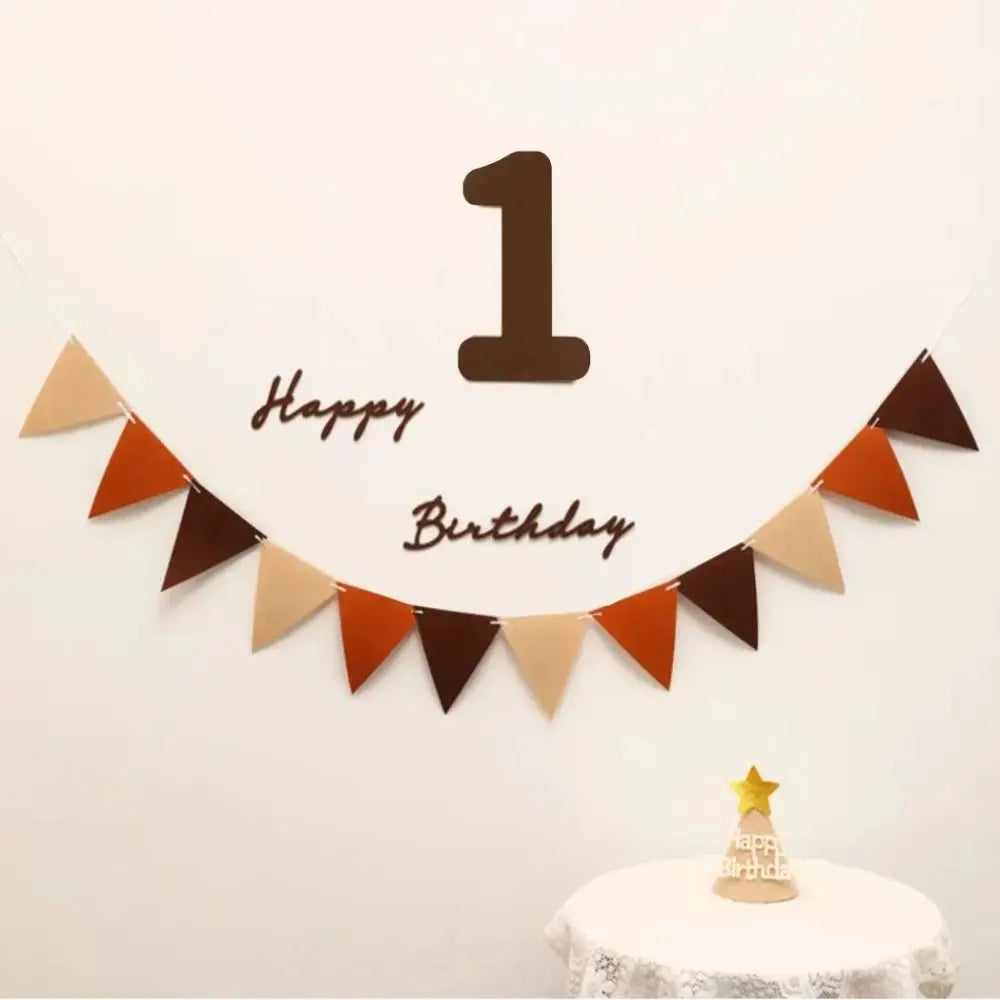 Happy Birthday Felt Banner Garland Party Decoration Bunting
