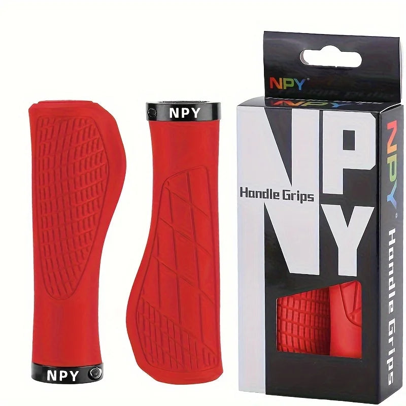 Ergonomic Lock-On MTB Bicycle Handlebar Grips | Non-Slip Bike Handlebar Grips Nixie Red