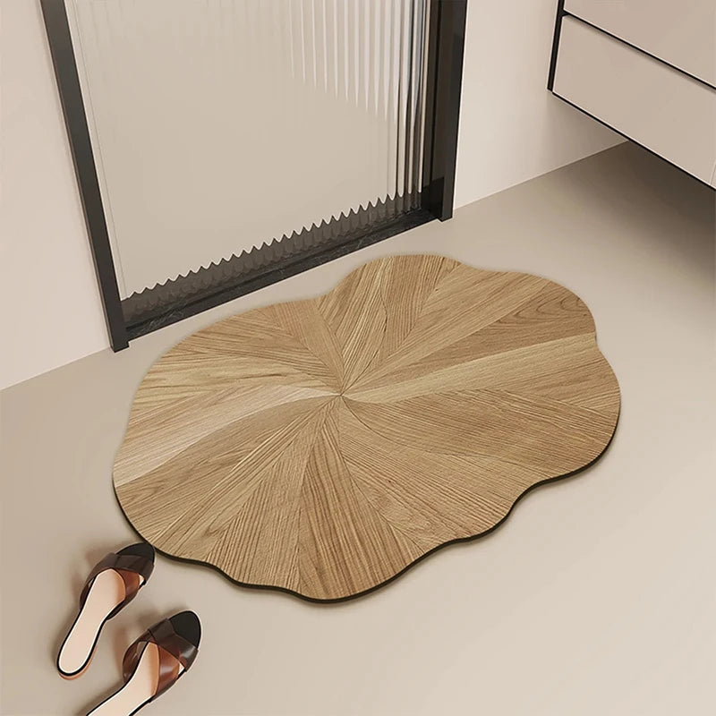 Wood Grain Bathroom Mat – Non-Slip Stump Design 50×80cm