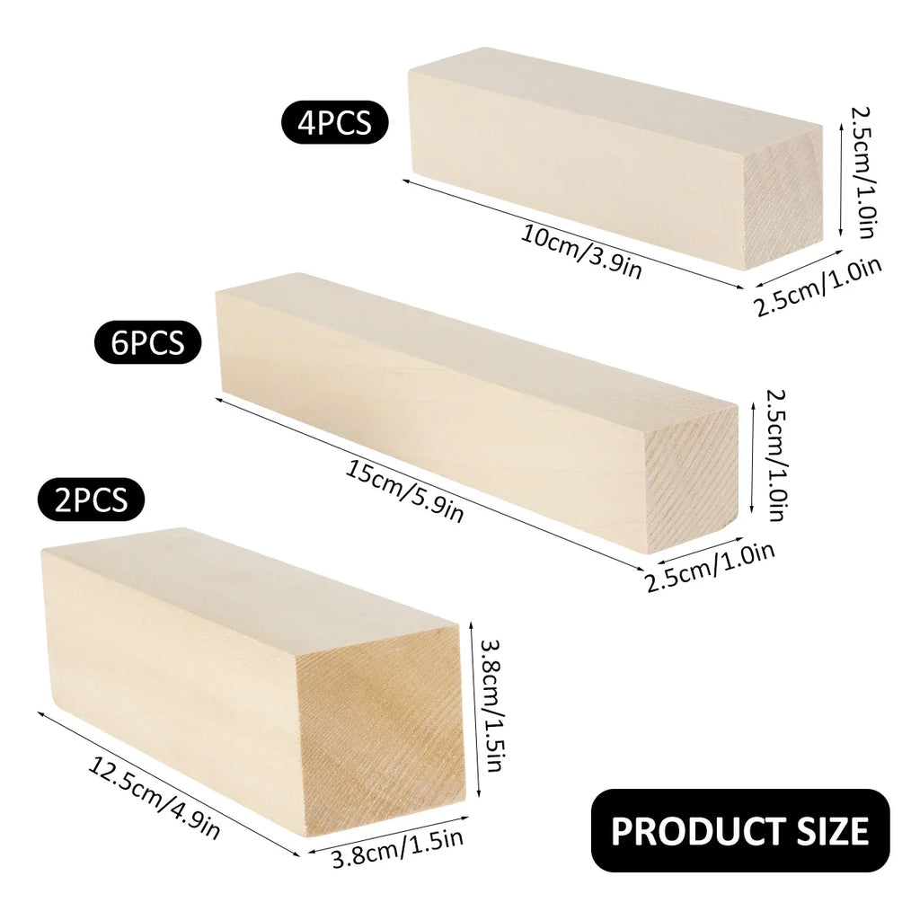 Basswood Carving Blocks – 10 Pcs Whittling Wood Kit for DIY Wood Carving Blocks Nixie 12Pcs