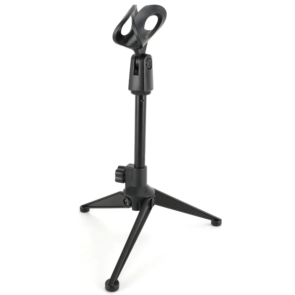 Height Adjustable Desktop Microphone Stand with Mic Clip