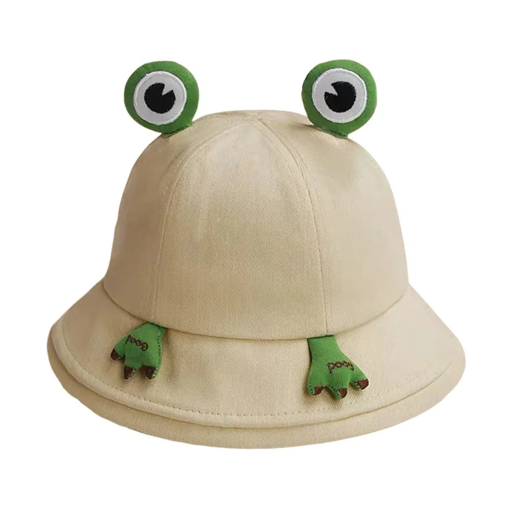 Cute Frog Bucket Hat – Foldable Froggy Fisherman Hat Bucket Hat Nixie Khaki