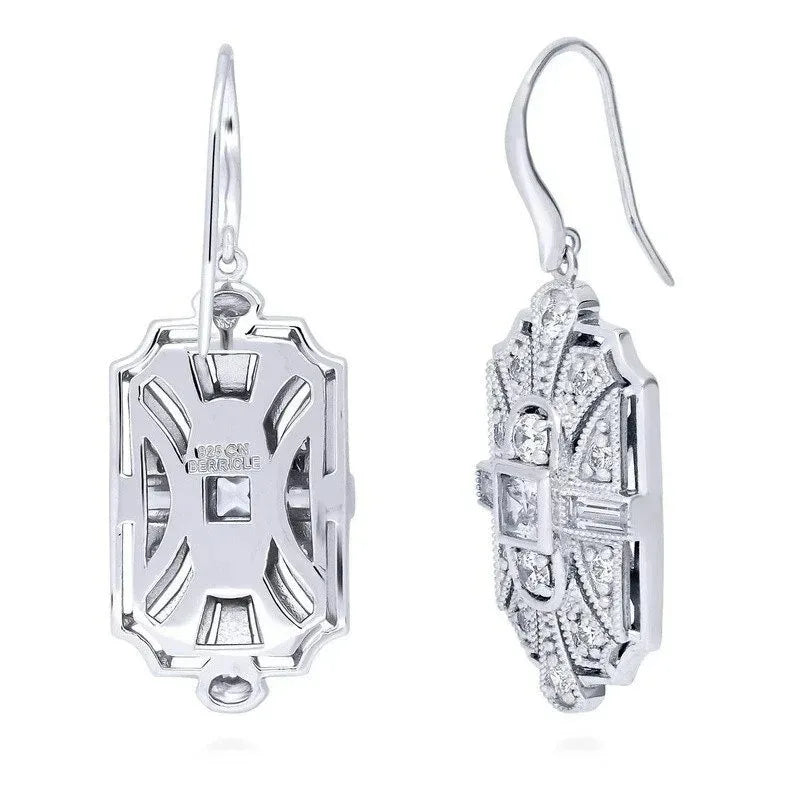White Stone Geometric Necklace & Earrings Set for Women Jewelry Set Nixie