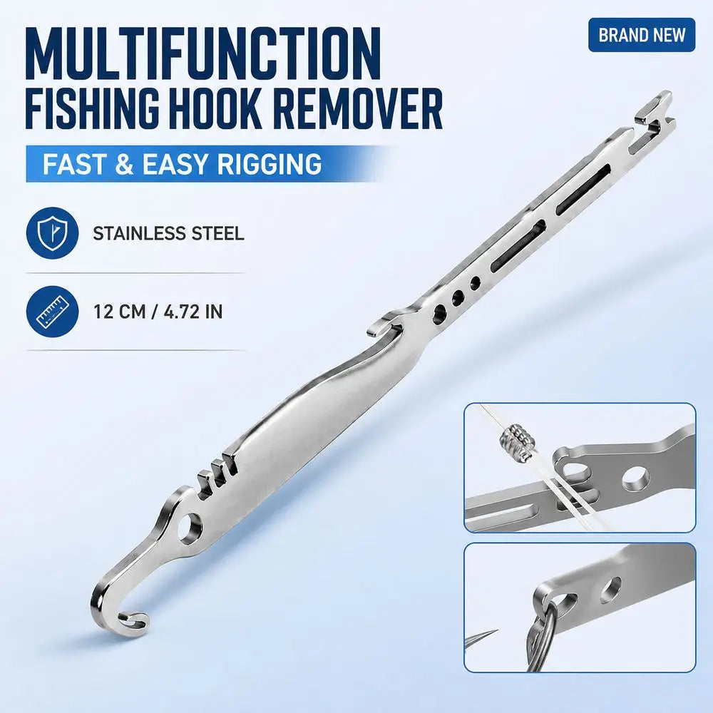 6-in-1 Fishing Hook Remover & Knot Tyer – Stainless Steel Fishing Hook Remover Nixie