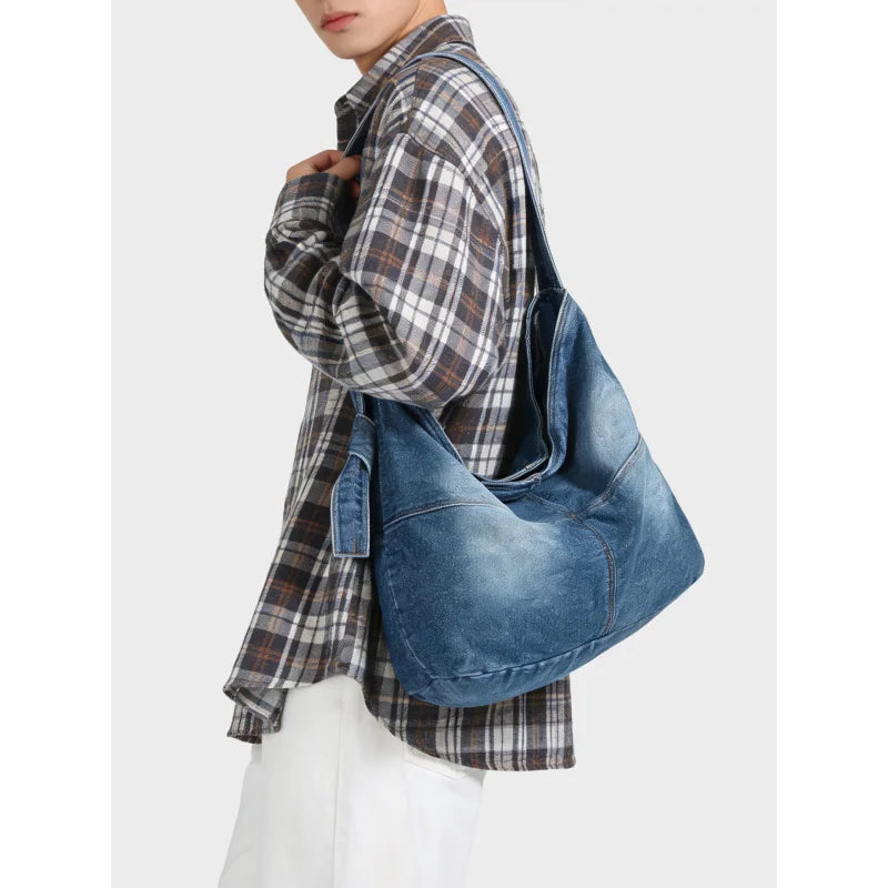 Nixie Japanese Denim Crossbody Bag – Large Capacity Casual Denim Crossbody Bag Nixie