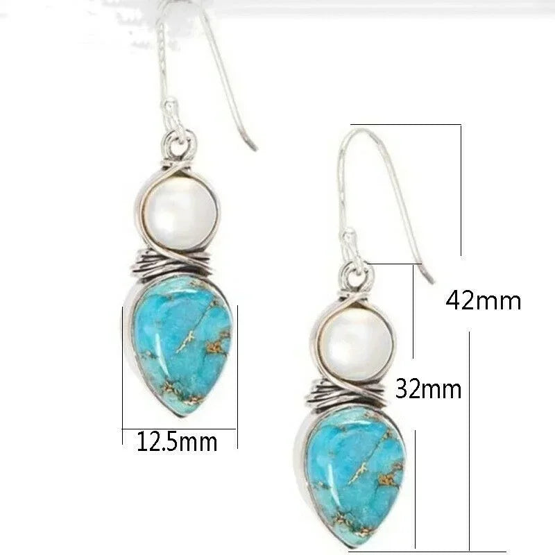 Crystal Hoop Dangle Earrings – Vintage Geometric Design Dangle Hoop Earrings Nixie