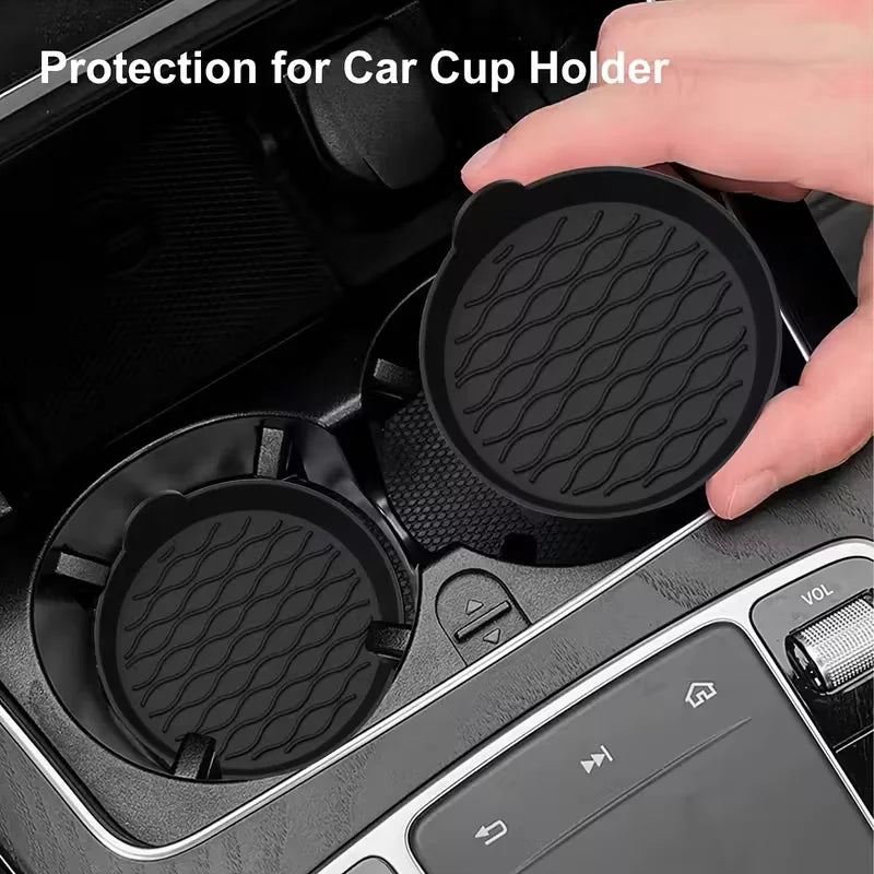2-Piece Silicone Car Cup Holder Coasters – Non-Slip, Heat-Resistant Car Cup Holder Coasters Nixie