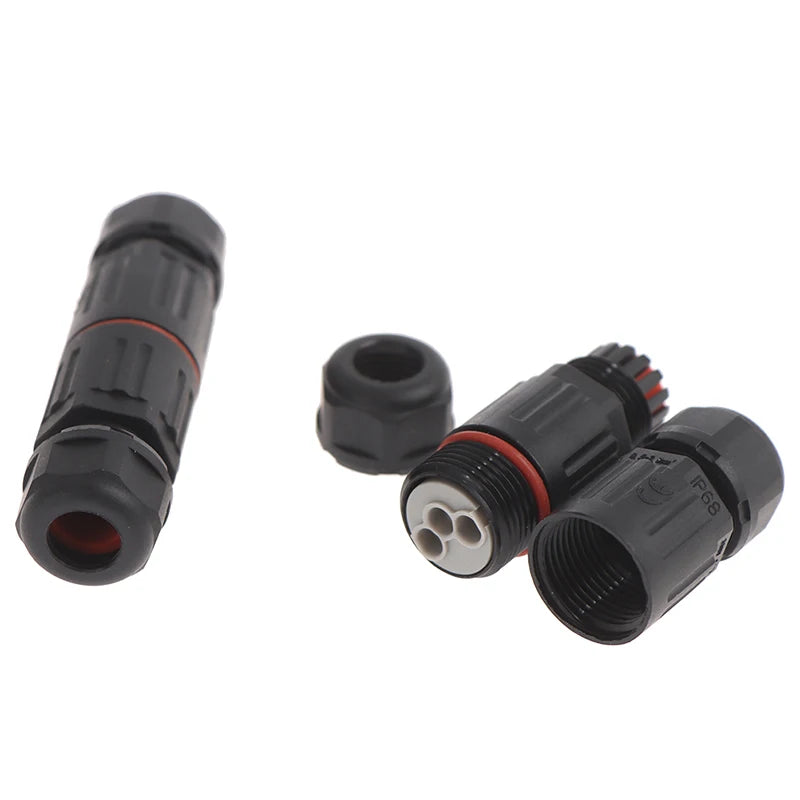 IP68 Waterproof Cable Connector 2/3 Pin Outdoor Plug Socket