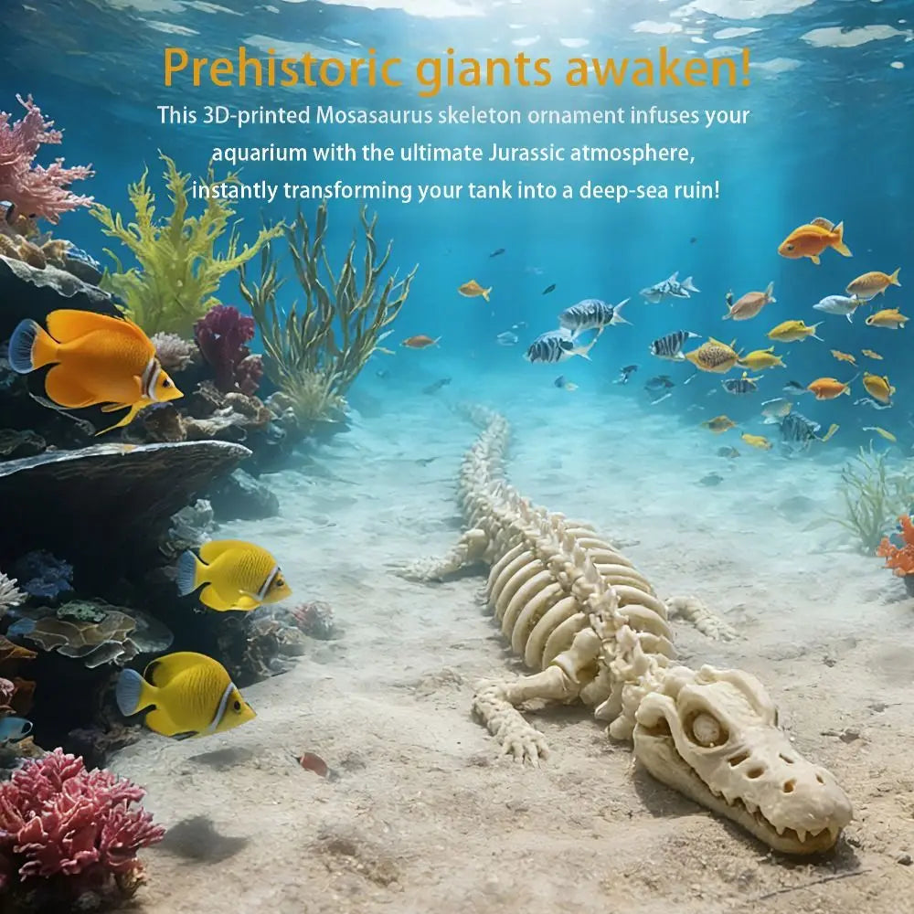 3D Printed Mosasaurus Skeleton Model – Movable Joints 20–28cm