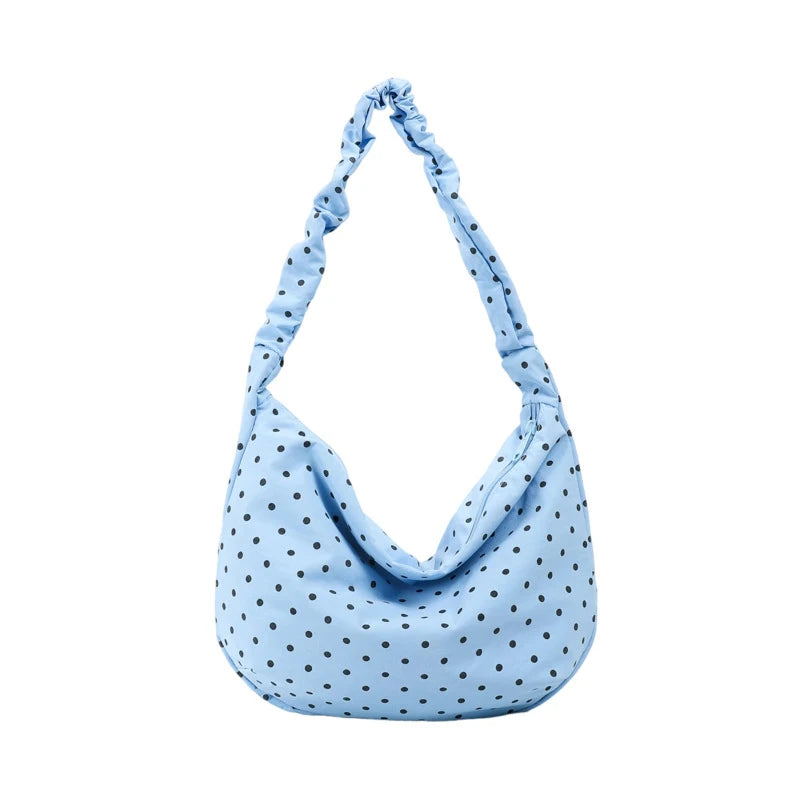 Korean Wave Dot Large Canvas Tote Shoulder Bag for Women Canvas Tote Bag Nixie