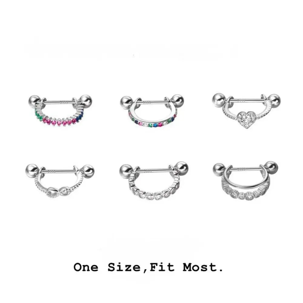 CZ Piercing Earrings Silver Zircon Fashion Jewelry for Women CZ Piercing Earrings Nixie