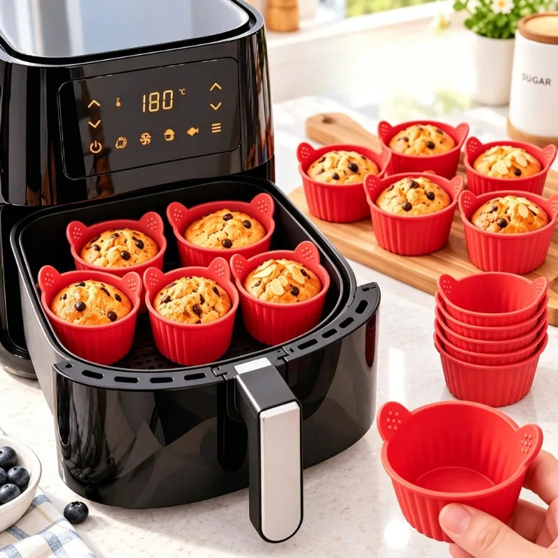 Silicone Dessert Cups 10-Pack – Reusable Mini Baking Molds