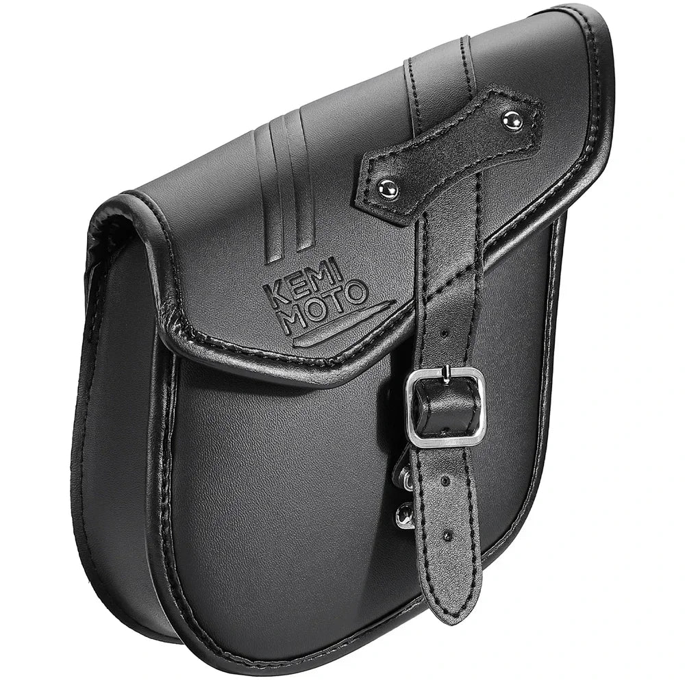 Retro PU Leather Motorcycle Saddlebag – Sportster Softail Dyna Motorcycle Saddlebag Nixie Black