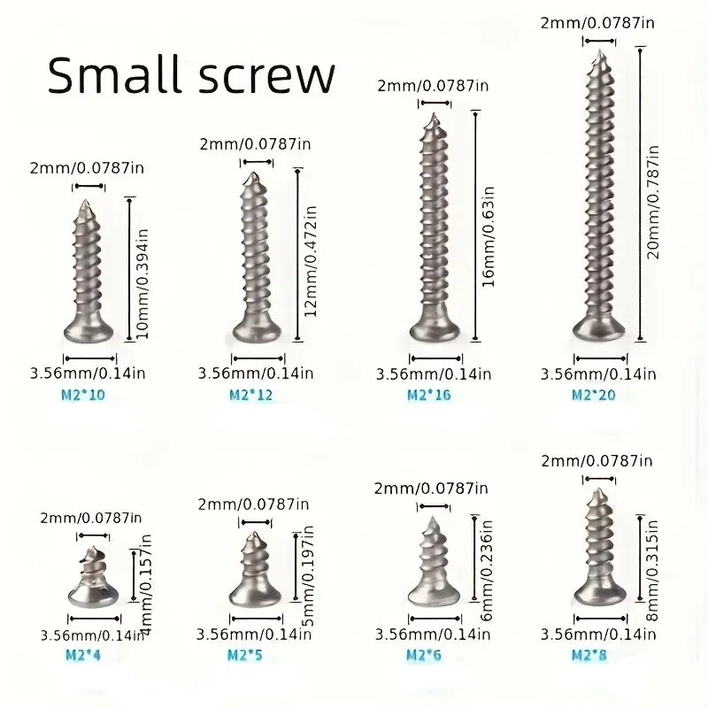 400pcs Self-Tapping Wood Screws Assortment Kit – Carbon Steel Screw Assortment Kit Nixie